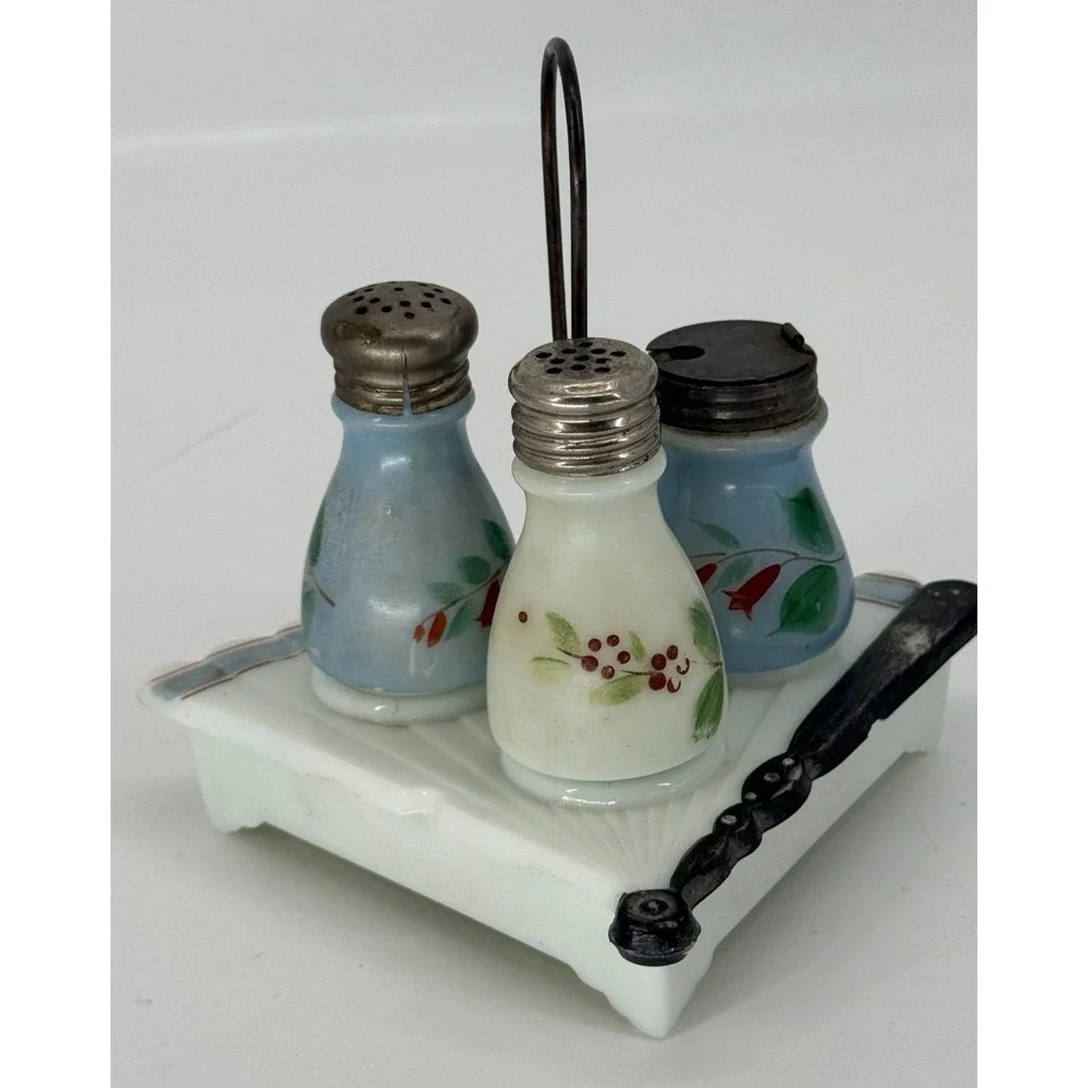 DITHRIDGE & CO‎ Antique Fort Pitt Fan Caster Condiment Set circa 1888